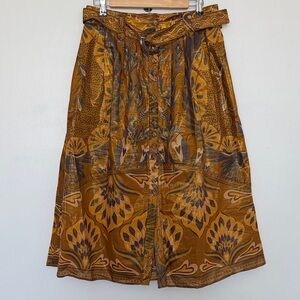 FARM Rio Gold Shimmer A-Line Skirt